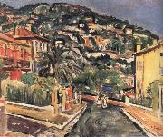 George Leslie Hunter Street in Vence oil painting reproduction